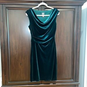 Green velvet Vince Camuto dress